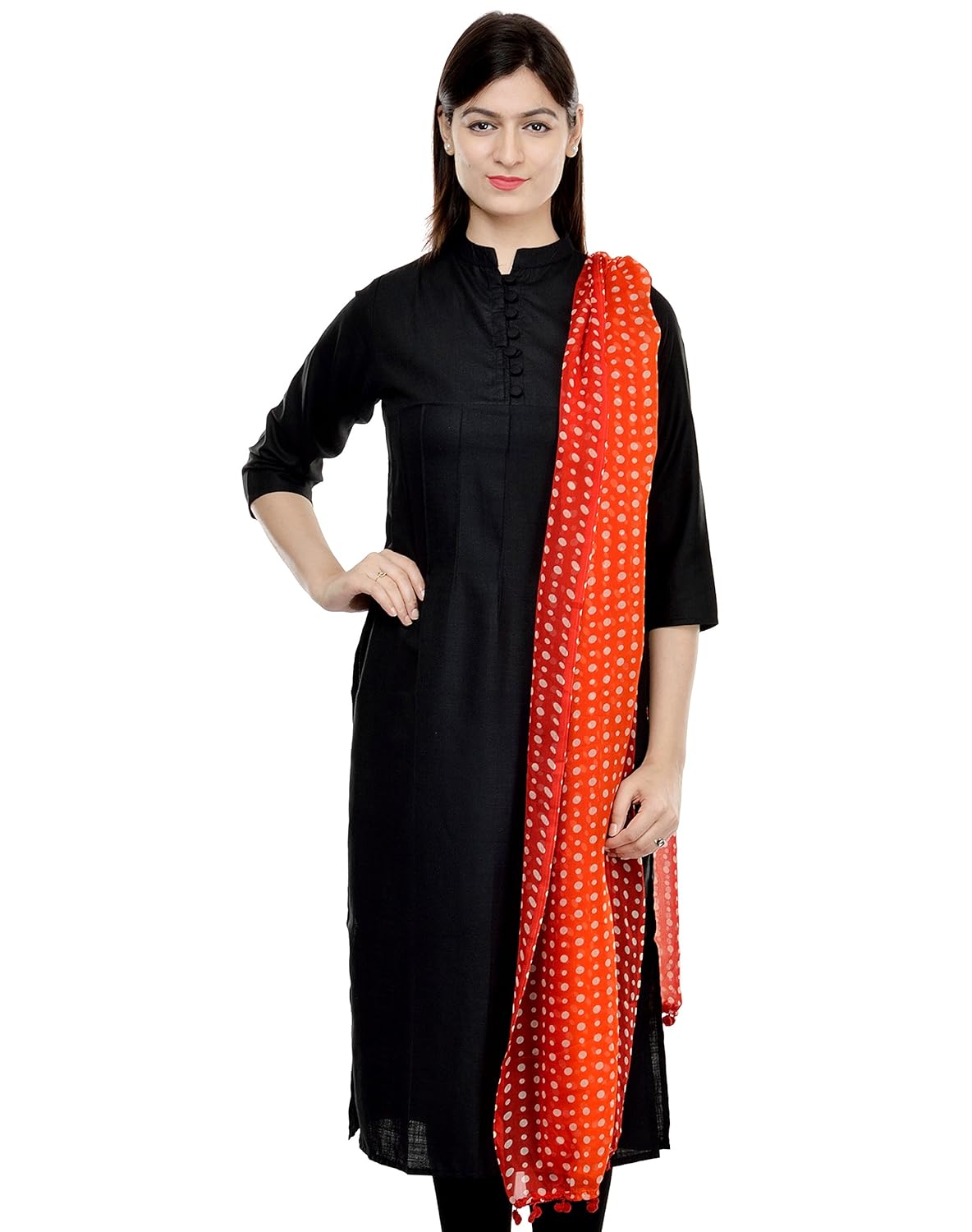 weavers villa&reg; printed faux chiffon dupattas polka design women's dupatta , scarf, stole