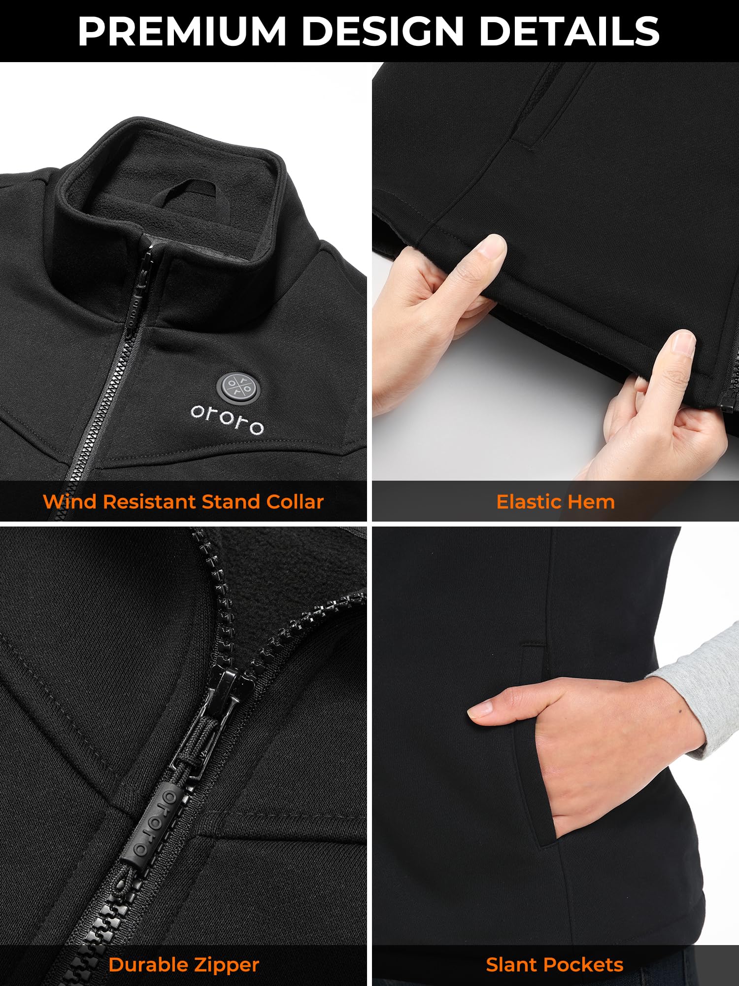 ORORO [Upgraded] Women's Heated Fleece Vest with Heated Collar and Battery, Lightweight Heating Vest Fleece