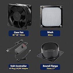 3" Axial Exhaust Fan, 4500RPM 80mm DC12V Dual Ball