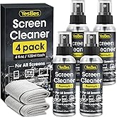 Screen Cleaner Spray 16oz (4oz x 4 Pack) - TV &amp; Computer Screen Cleaner with 2 Microfiber Cloths for Multiple Devices