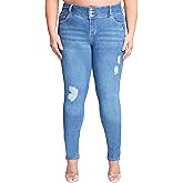 YMI Jeans Women's Plus Size Sustainable Essential Skinny Jeans, M1861, 16 Medium Blue
