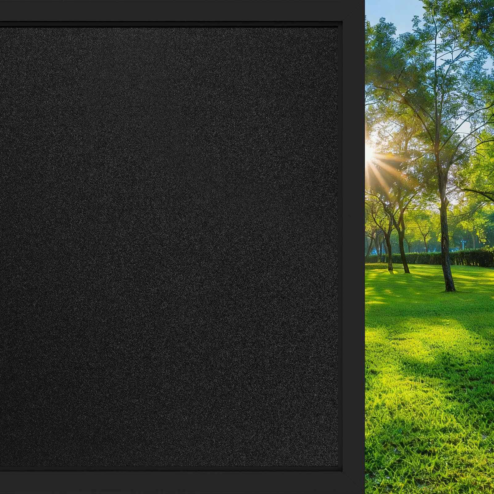 Matte Blackout Privacy Window Film UV Protection Glass Window Sticker Dark Window Tinting Film Light Blocking (60X200cm, Black)