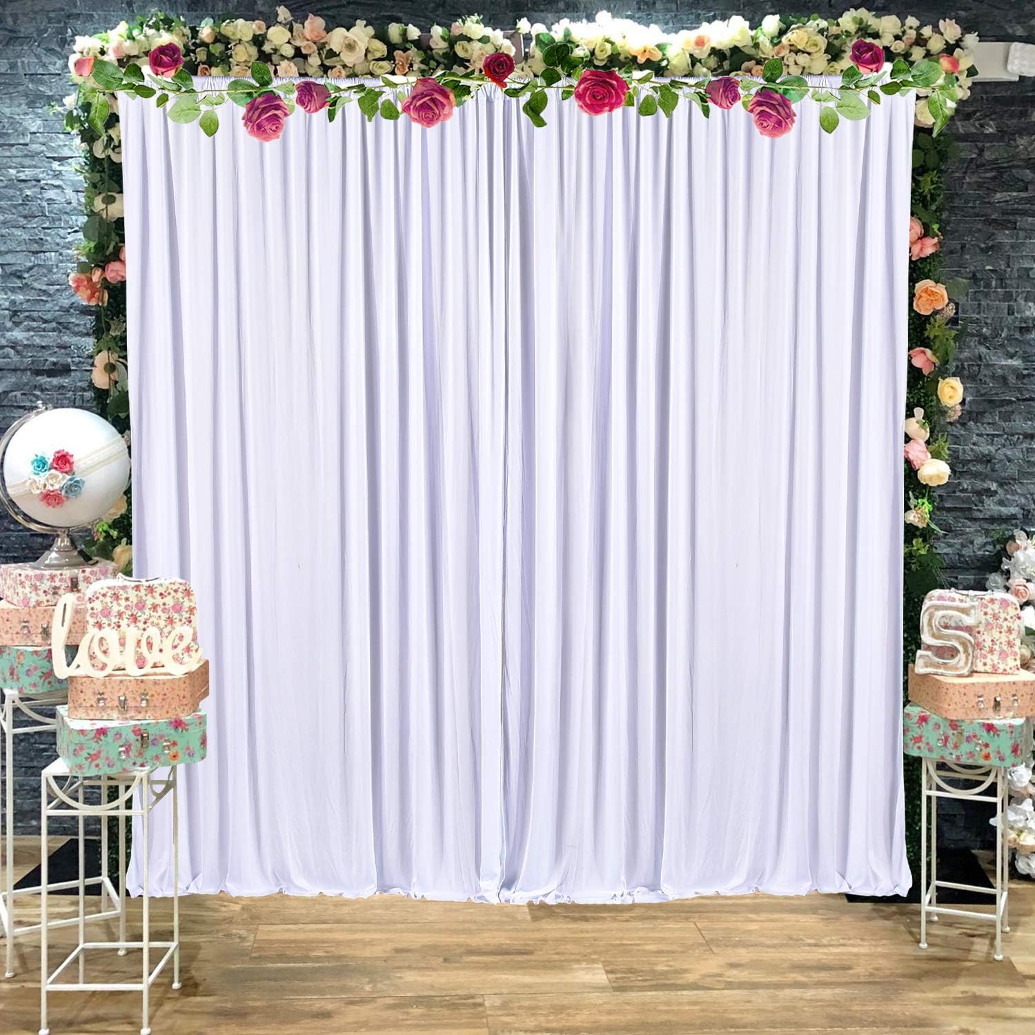 White Tulle Backdrop Curtain for Parties Baby Shower