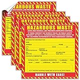 50 Pcs Hazardous Waste Stickers Labels - 6" x