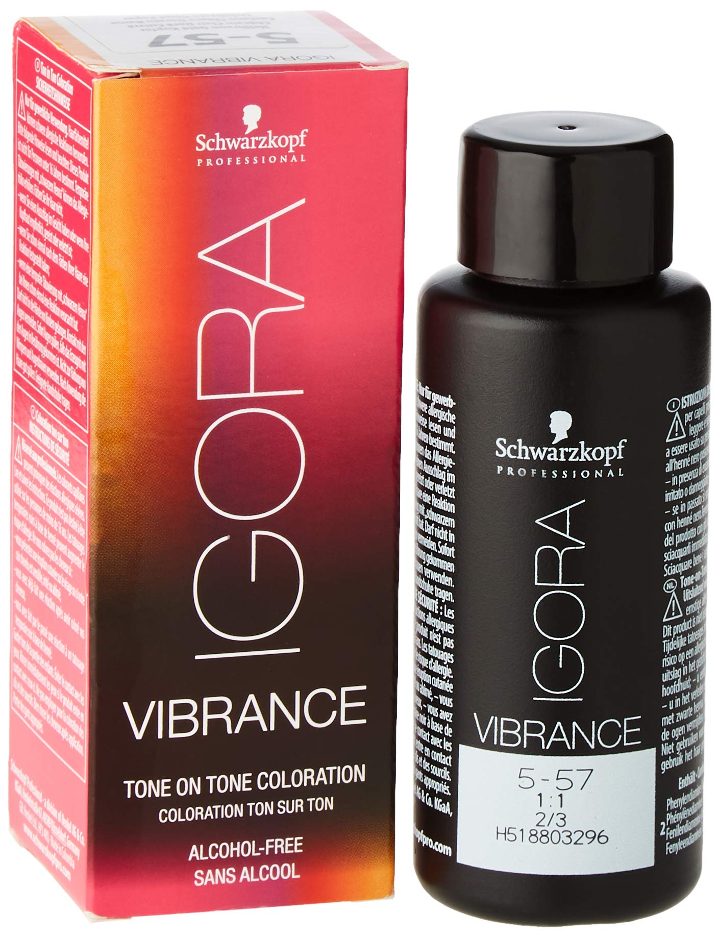 Schwarzkopf Professional Igora Vibrance Tone on Tone Hair Colour, No. 5-57 Light Brown Gold Copper, 60 ml
