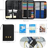 H & B 75Pcs Drawing Set with Watercolor, Metallic Pencils & Sketchbook view 6