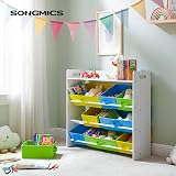 SONGMICS Toy Organiser 9 Removable Bins Shelf White GKR31WT view 2