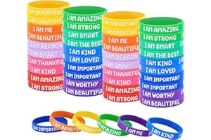 IDREAMBAND 60 Pieces Motivational Wristbands For Students , Colorful Inspirational Rubber Bracelets, Classroom Prizes/Gifts For Students. Party Supplies，Birthday Gifts，School Prizes For Teens Kids