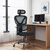 MALOL Ergonomic Office Chair with Adjustable Headrest & 3D Armrests, High Back Mesh Desk Chair with Lumbar Support, Reclining Lock 97°-125°, Swivel Computer Task Chair for Home Office, 300 LBS