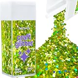 Hemway Glitter Lime Green Holographic 110g Shaker - Super Chunky Craft Glitter