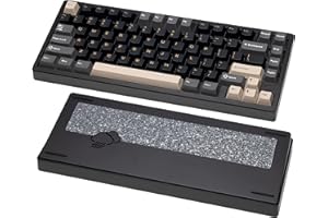 KEEBMONKEY WOBKEY Rainy 75 CNC Aluminum HMX/JWK/Cocoa Switches Triple-Mode Connectivity Mechanical Keyboard with Superior Acoustics, RGB/FR4/Silver SUS304/7000mAh/Cocoa Switch (Pro - Black)