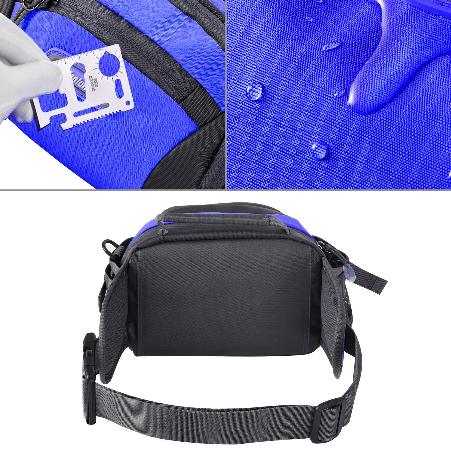 Y&R Direct Fanny Pack Waist Bag Packs Large Running Belt Bum Purse Bags with Bottle Holder Extension Strap Women Men Boy Girls Kids Gifts Waterproof Multicolor Outdoor Walking Hiking (Sky Blue)