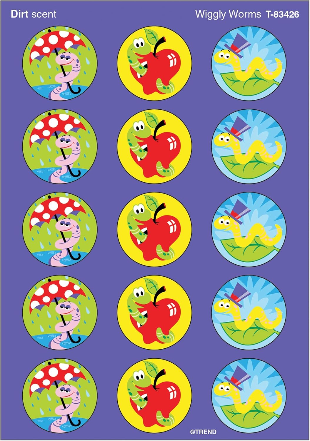 Trend Enterprises Wiggly Worms/Dirt Stinky Stickers (60 Piece)