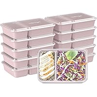 Bentgo Prep 2-Compartment Meal-Prep Containers with Custom-Fit Lids - Microwaveable, Durable, Reusable, BPA-Free, Freezer and