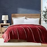 Nautica - King Blanket, Soft Plush Fleece Bedding, Ideal for Bed or Couch, Oeko-Tex Certified (Solid Red)