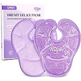Hilph 2 Pack Larger Breast Ice Packs for Engorgement with Extended Coverage, Dual-Sided Hot Cold Therapy Pad for Breastfeeding, Post-Surgery, Mastitis & Nipple Relief, Great Gift for New Moms