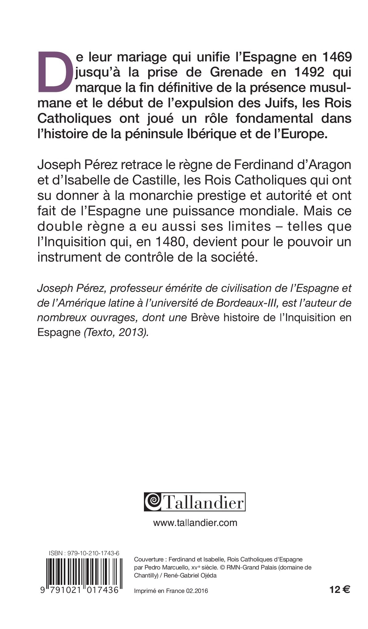 Isabelle Et Ferdinand Rois Catholiques D Espagne Texto Perez Joseph 9791021017436 Amazon Com Books