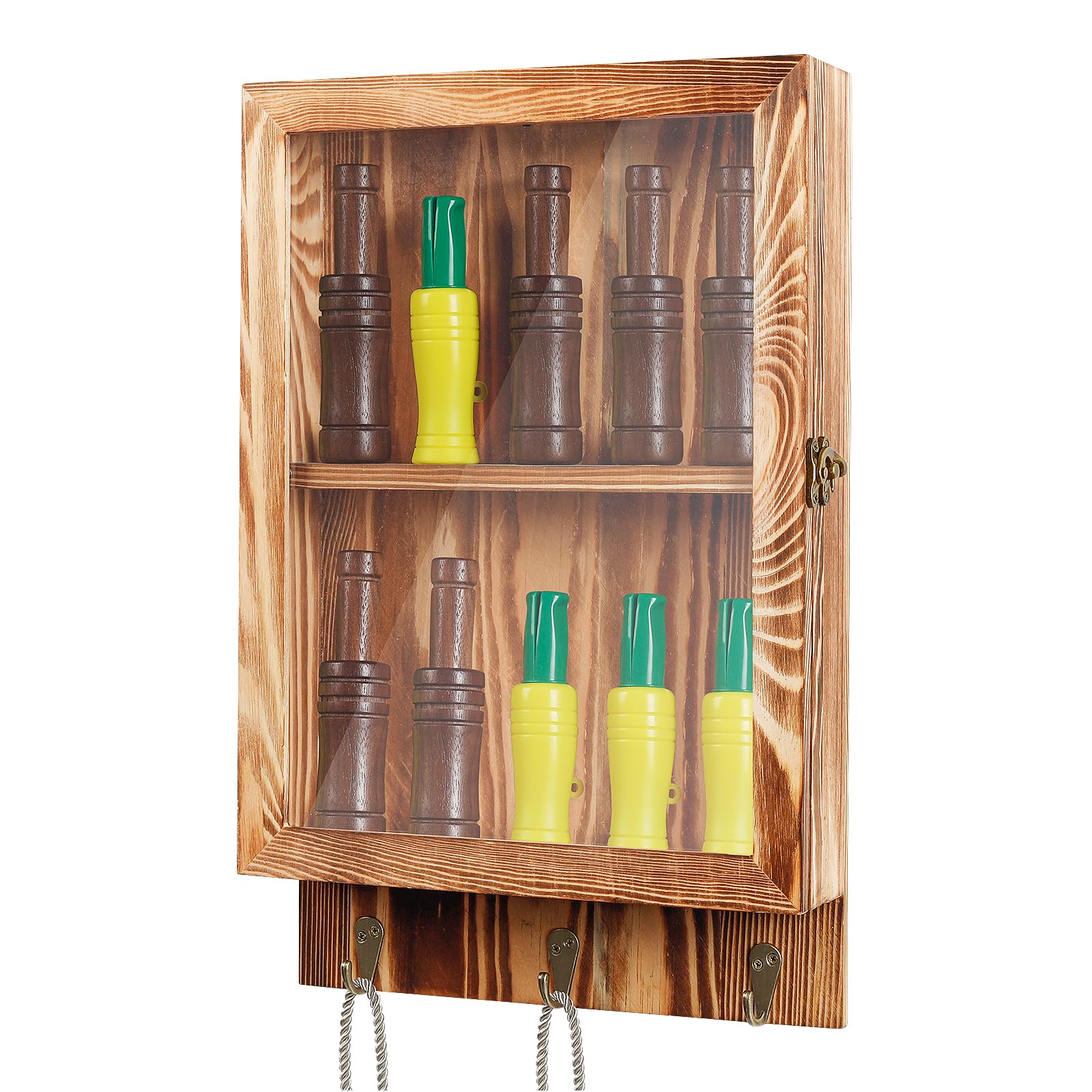Photo 1 of MOCAS Duck Call Organizer Rack, Wooden Visible Wall Mounted Duck Calling Lanyard Display Storage Stand, Ideal Decor and Present for Duck Hunting Enthusiasts