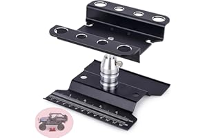 AMK RC Car Stand for 1/8 1/10 RC Cars, 360° Rotating Aluminum Repair Workstation, Adjustable Lift for Traxxas TRX4 Slash, Axial SCX10, Arrma, Redcat, Losi, HSP, RC Crawler Truck Buggy (Black)