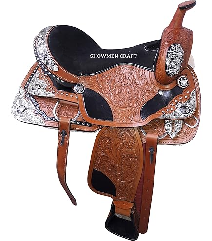 Selle Western Barrel En Cuir - Ensemble Complet - Taille 16 Pouces - Marron