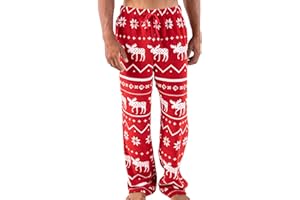Lazy One Men's Fleece Pajama Pants, Nordic Fleece Pajama Bottoms for Men, Warm Pajama Pants