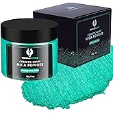 Turquoise Gem Mica Powder for Epoxy Resin 56g / 2oz. Jar - TECHAROOZ 2 Tone Resin Dye Color Pigment Powder for Lip Gloss, Nails, Colorant for Bath Bombs & Soap Making
