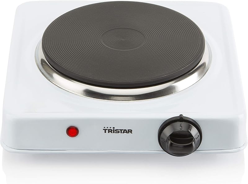 Placa elétrica portátil tristar kp-6185, 1000 w, branca
