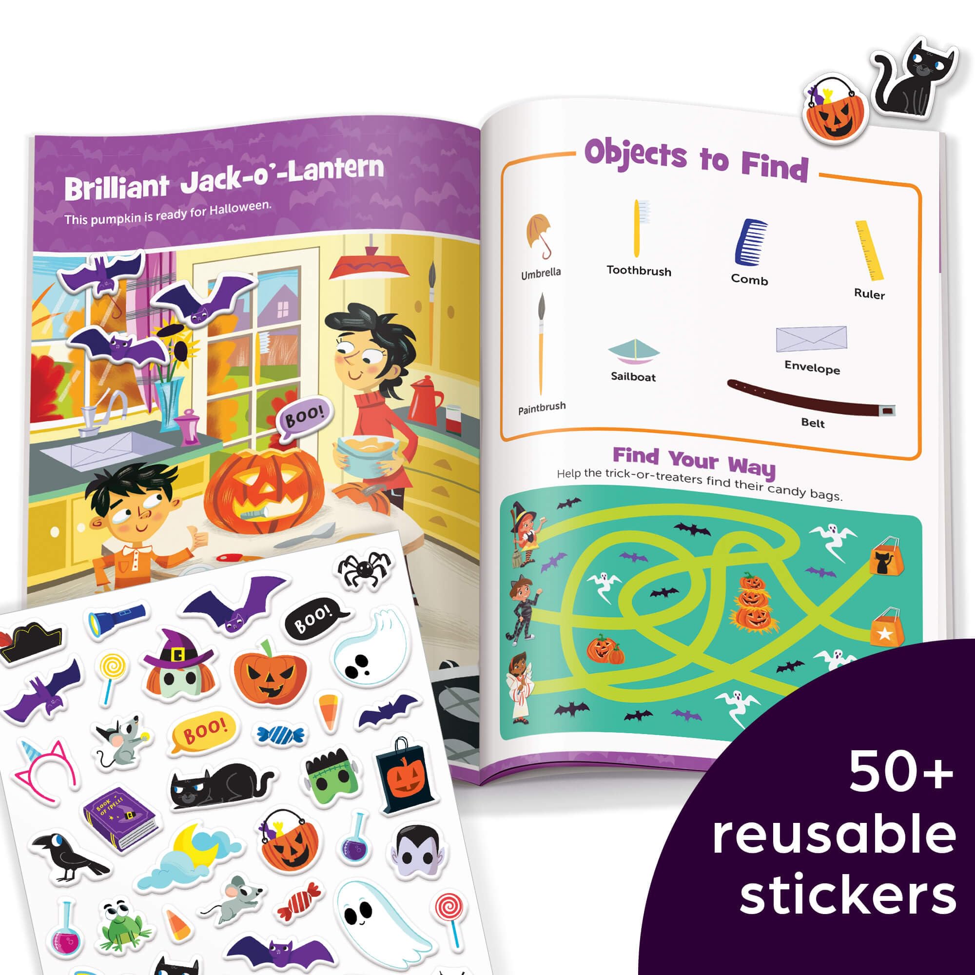 Halloween Hidden Pictures Puffy Sticker Playscenes: Over 50 Reusable Halloween Stickers to Decorate, Find Over 175 Hidden Objects, Solve Mazes and More (Highlights Puffy Sticker Playscenes) Halloween Hidden Pictures Puffy Sticker Playscenes: Over 50 Reusable Halloween Stickers to Decorate, Find Over 175 Hidden Objects, Solve Mazes and More (Highlights Puffy Sticker Playscenes) Paperback