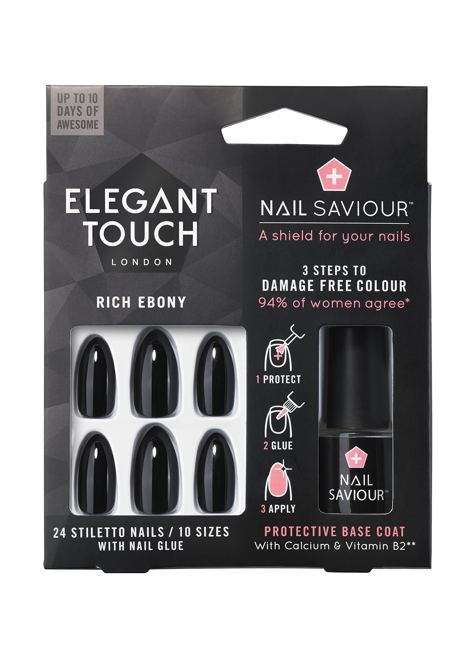 Eylure ET Nail Saviour Nail Polish, Rich Ebony