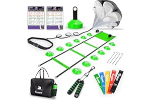STUHOO Agility Training Equipment Set |Soccer Training Equipment for Kids | Agility Ladder Speed Training Equipment with Bag | Football Training Equipment for Youth, Cones for Footwork