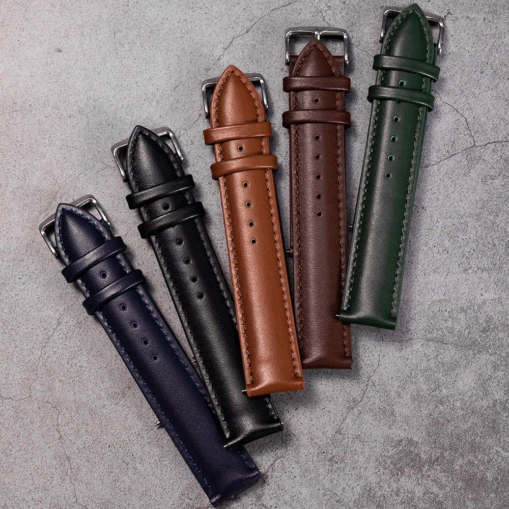 Quick Release Leather Watch Band, Full Grain Genuine Leather