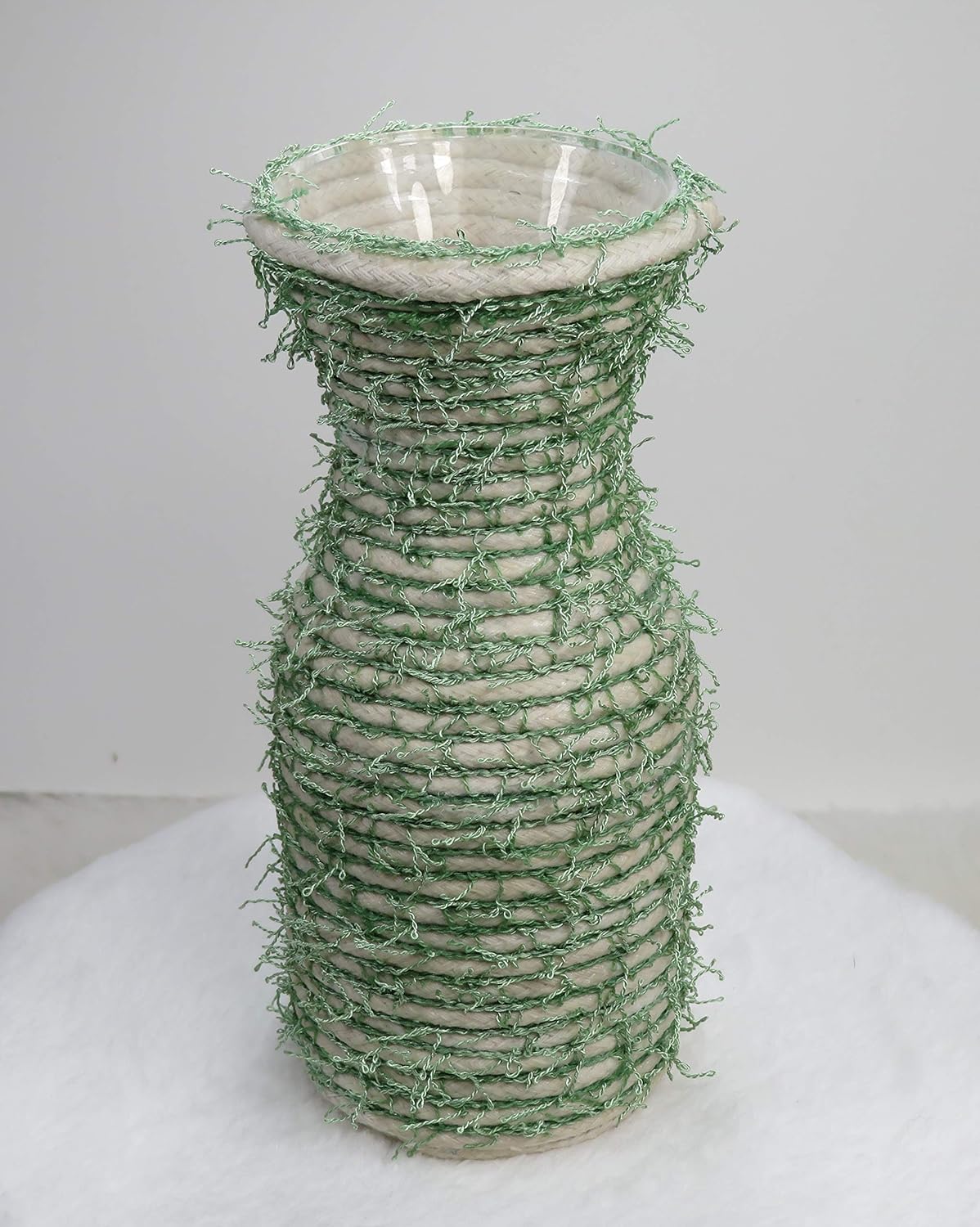 Amazon Com Unique Handmade Decorative Glass Vase Wrapped In Rope