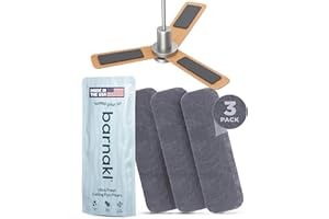 Barnakl Ultra Fresh Ceiling Fan Filters | Made with Zeolite and Coconut Shell Carbon to Trap Odors and Airborne Contaminants | Odorless, Fits All Ceiling Fans (3-Pack)