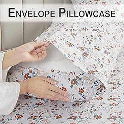 Softan Orange Flower Sheets for King Size Bed