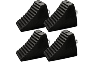 Berry Heavy-Duty Rubber Wheel Chock - 5KG | Black Wheel Stopper with Handle | Durable RV Wheel Chocks, Trailer Chocks, Camper