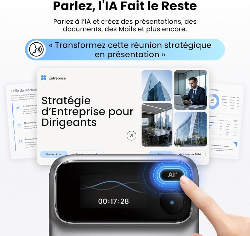 Action Pro Enregistreur Vocal IA Dictaphone avec Agent IA Intelligent — photo 2 sur 8