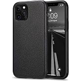 Tasikar Compatible with iPhone 11 Pro Max Case Protective Leather Cover TPU Bumper Design Hybrid Case (Black)