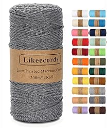 Macrame Cord,2mm x 219yard Cotton Twine String