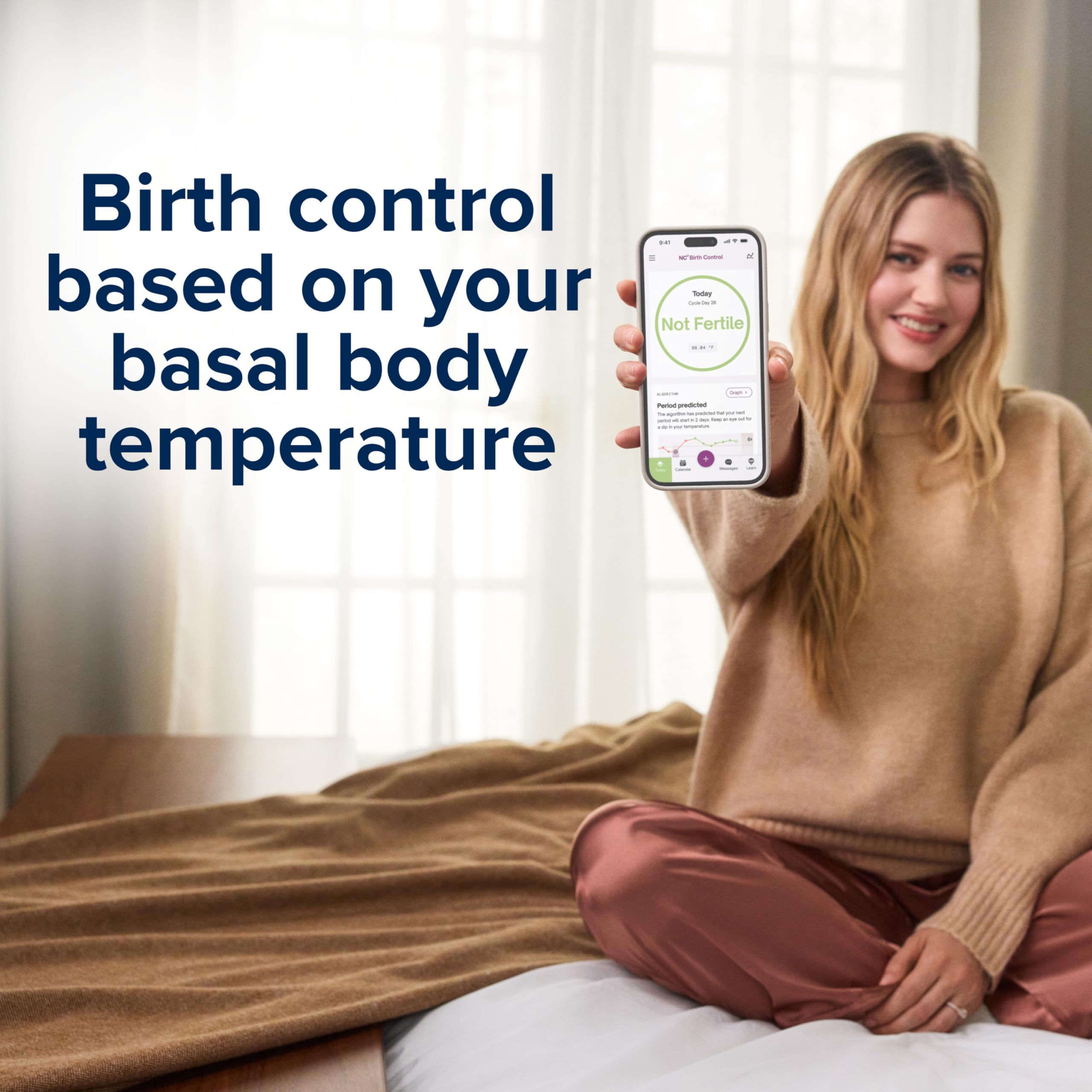 Clearblue & Natural Cycles Hormone-Free Birth Control Kit Starter Pack, 3 Month Subscription to The Natural Cycles app, 15 Digital Ovulation Tests, 1 Digital Basal Thermometer