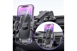 Eyemay 2023 Upgraded Car Phone Holder - [ Bumpy Roads Friendly ] Phone Mount for Car Dashboard Windshield Air Vent 3 in 1, Hand Free Mount for iPhone 15 14 13 12 Pro Max Samsung All Cell Phones