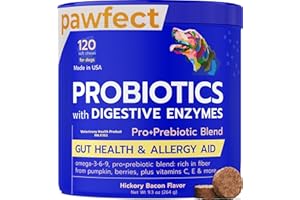 Vet Approved Pet Probiotics for Dogs & Digestive Enzymes | Gut Health & Digestive Function Support | Pumpkin & Omega | Diarrh