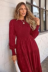 PRETTYGARDEN Women's Fall Spring Midi Dress Long