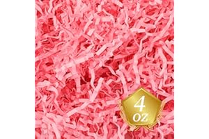 TCAIRG - 4 oz - Pink - Crinkle Cut Paper Shred Filler great for Gift Wrapping, Basket Filling, Birthdays, Weddings, Anniversaries, Valentines Day, and other occasions