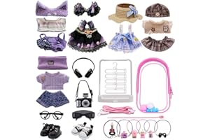 Clothes for Labubu, 23-Piece Clothes and Accessories Set Designed for Labubu Doll Clothes, Includes Display Bag, Clothes Rack