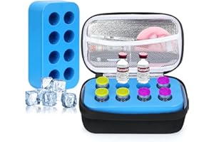 YOUSHARES Insulin Vial Cooler Travel Case - 8 Slots Insulin Fridge Organizer Case for Peptide Vials, GLP-1 Fridge Holder Fits