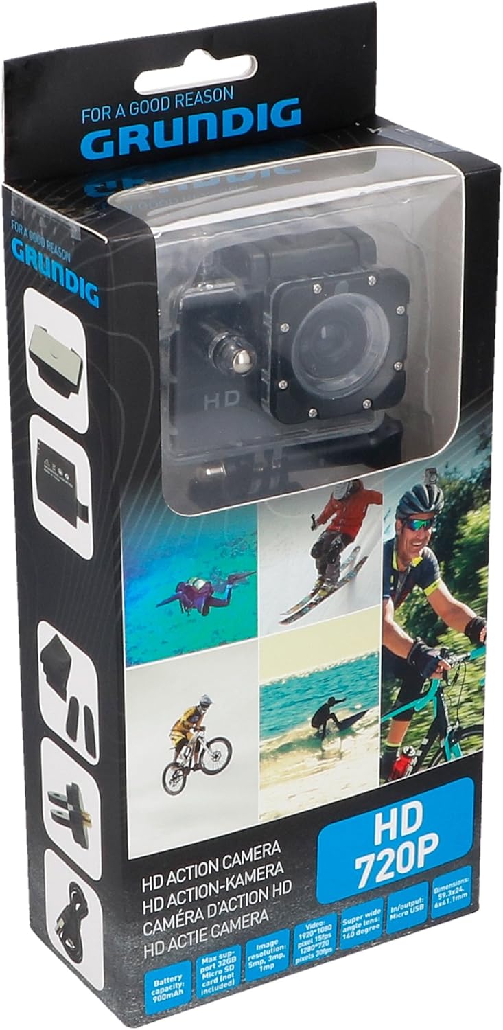 Grundig Caméra d'action HD 720p Noir Amazon.fr Photo & Caméscopes
