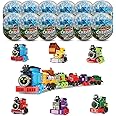 LEBOCADO Mini Building Block Sets, 12PCS Vehicle Train Toys Building Blocks, 6 in 1 STEM Toys Eggs Building Sets, Party Favors for Kids Goodie Bags Prizes/Birthday Gifts