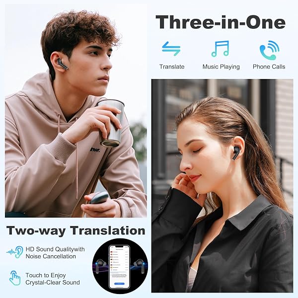 AI LANGUAGE TRANSLATOR EARBUDS – 3-IN-1 TRANSLATING EARBUDS REAL TIME FOR 114 LANGUAGES,WIRELESS BLUETOOTH TRANSLATION EARBUD,TRANSLATION HEADPHONES,AUDÍFONOS TRADUCTORES,IDEAL FOR TRAVEL (BLACK)