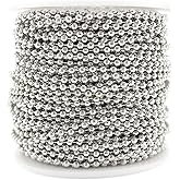 CleverDelights 2.0mm Ball Chain - Silver Color - 100 Feet - Bulk Spool - Craft Jewelry Chain Dog Tags Home