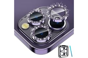 CloudValley Camera Lens Protector for iPhone 14 Pro (6.1 inch) and iPhone 14 Pro Max (6.7 inch), 9H Tempered Glass Metal Ring